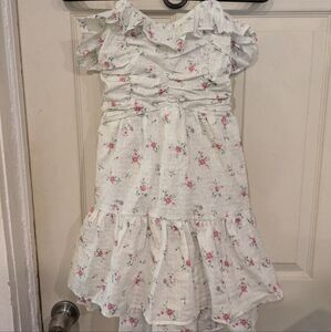 Wild Fable White Floral Rose Pattern Women's Dress Size XXS